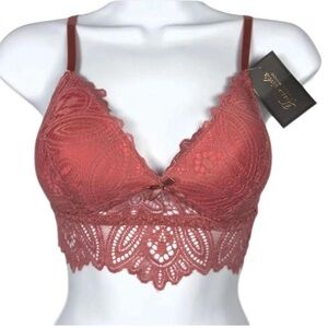Frederick’s‎ of Hollywood Finley Lace Bralette NWT Padded Pink